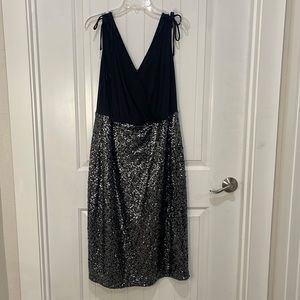 Black Sequin Semi Formal Midi Dress
